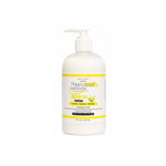 A 16 oz white pump bottle of Happy Brand Natural Hair Conditioner on a solid white background.