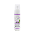 A bottle of Solar Candles Happy Hair Foam Up Foaming Lotion with a white pump dispenser and a white label featuring purple text and accents, set against a plain white background.