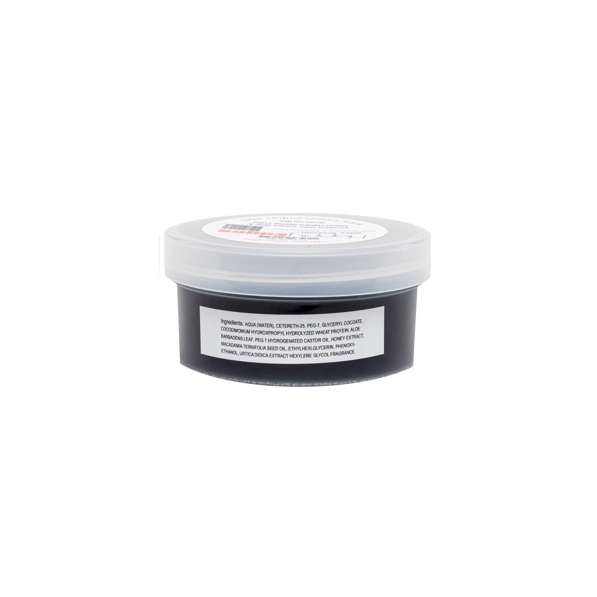 A small round plastic jar of Salon Candies, shown against a plain white background. The jar has a clear lid and a black label with white and red text.